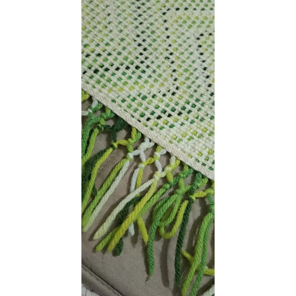 Vintage Green Afghan Crochet Throw Blanket